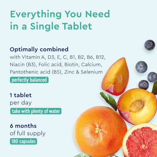 Multivitamin Tablets for Men & Women - 180 High Strength Multivitamins & Minerals Tablets - A-Z Multi Vitamins Supplements - Made in Germany - Image 3