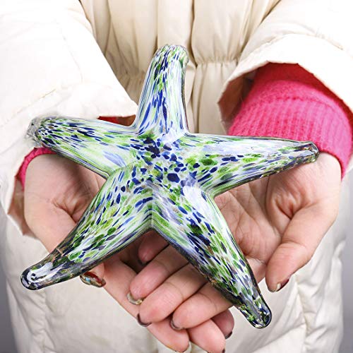 QFkris Hand Blown Glass Starfish Figurines, Glass Sea Life Animal Ornaments for Home Decor, Star Fish Paperweight for Office Deck, Gift for Mom Women - Image 5