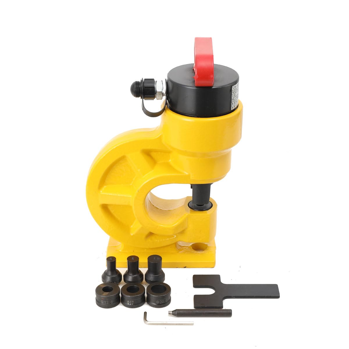 CH-60 Hydraulic Puncher, 4 Aperture Sizes, Professional Hydraulic Hole Punch Tool for L-Type and H-Type Busbars, Metal Sheets - 310KN Punching Pressure,