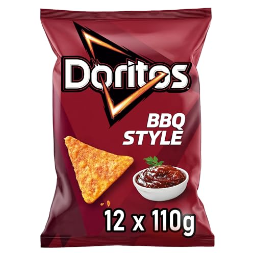 Doritos Barbecue – Tortilla Chips mit BBQ Geschmack – Herzhafter Barbeque Snack zum Knabbern aus Mais (12x110g)