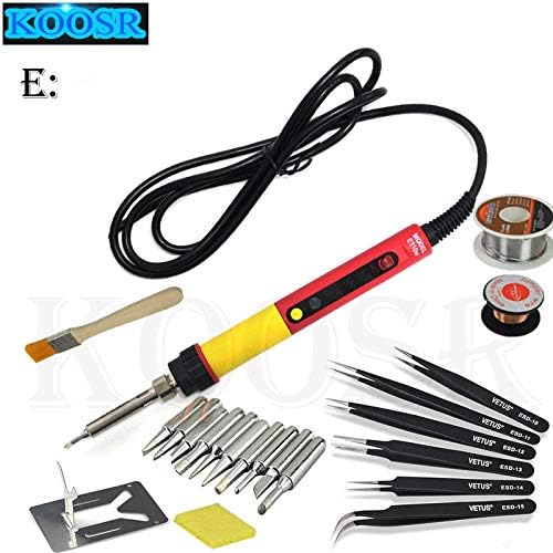 Soldering CXG E110W EU Plug Digital LCD Adjustable NC thermostat Electric soldering iron handle kit set Welding repair Better than 936d - (Color: G, Plug Type: US)