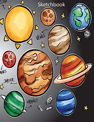 Sketchbook: Sketchbook solar system compositio black color 8.5