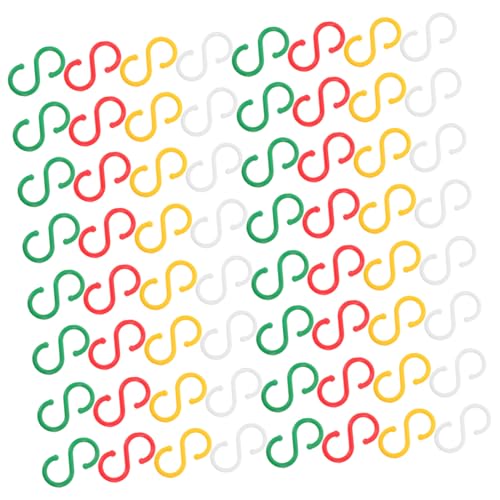 BUGUUYO 100pcs Plastic s Hooks Heavy Duty Kitchen Hanging Rack for Snacks Jewelry Samples Outdoor Light String Lights Decor