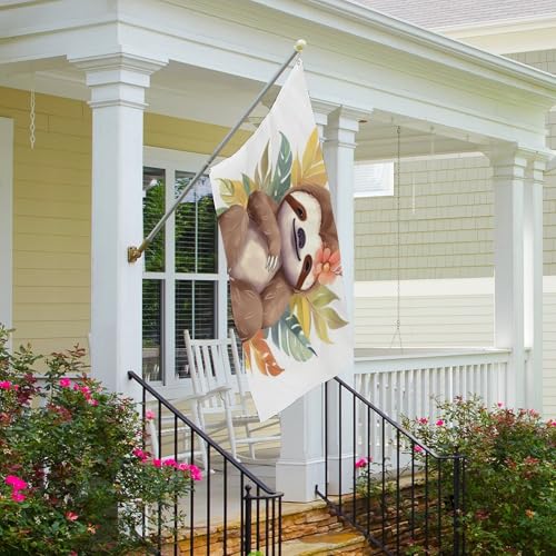 Drapeau de jardin paresseux mignon 152x243 cm avec œillets