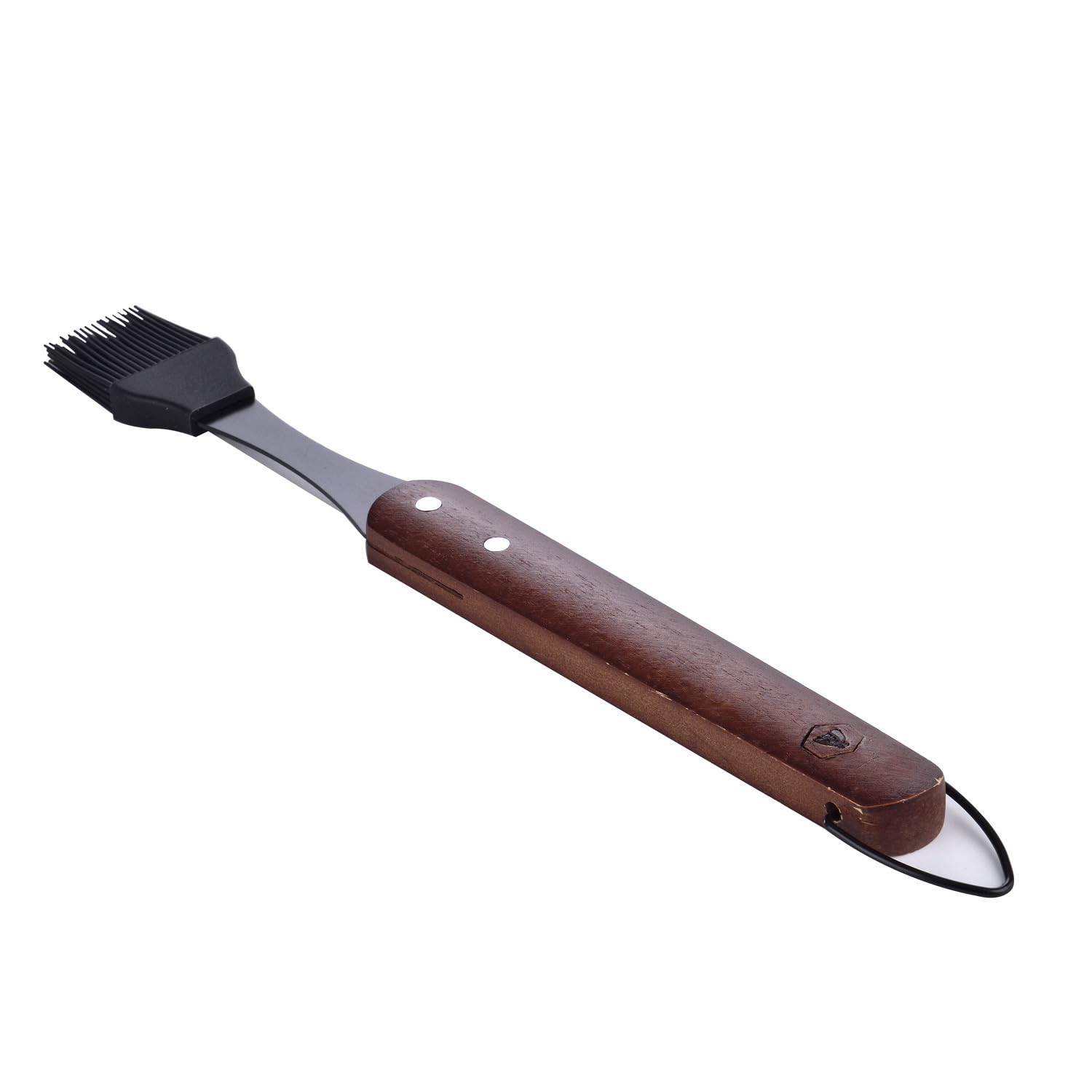 LAGUIOLE Black Edition Set 5 Ustensiles Barbecue, Manche Bois Caoutchouc, Acier Inoxydable, Silicone, Kit Voyage Camping Jardin