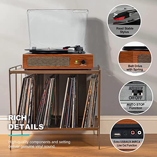 Platine Vinyle avec Haut Parleur, Platine Vinyle Vintage pour disques vinyles, Prise en Charge 3 Vitesses, Lecture sans Fil, entrée AUX, Ligne RCA LP lecteurs vinyles Orange de blé - Les Beatles, Paul McCartney, John Lennon, RIngo Starr, George Harrison Platine Vinyle avec Haut Parleur, Platine Vinyle Vintage pour disques vinyles, Prise en Charge 3 Vitesses, Lecture sans Fil, entrée AUX, Ligne RCA LP lecteurs vinyles Orange de blé – Image 7