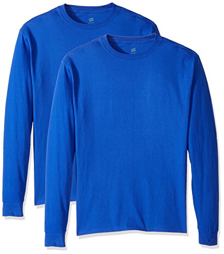Hanes Men's Comfortsoft Long-Sleeve T-Shirt (Pack of 2), Deep Royal,3X Large