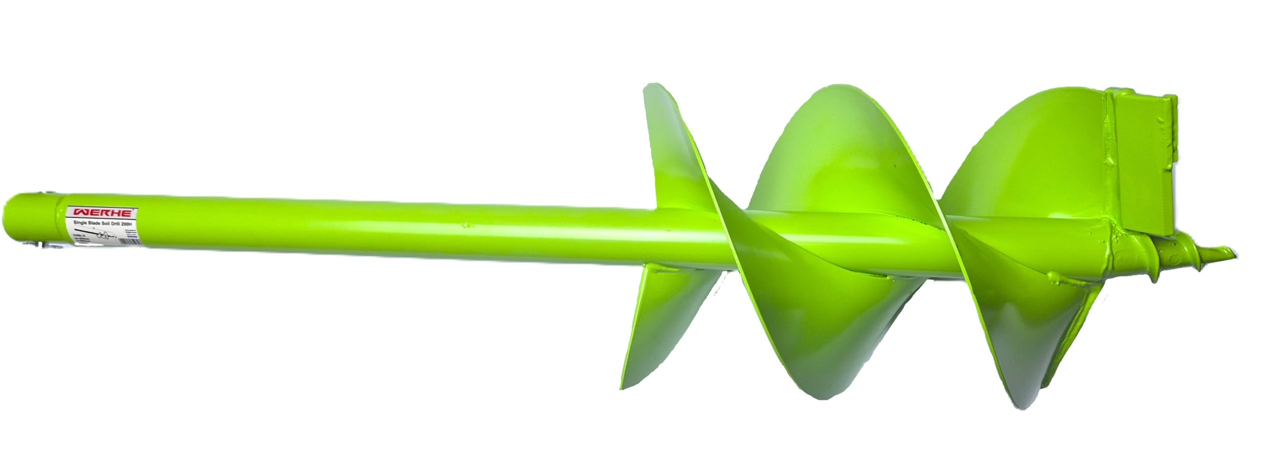 WERHE świder ziemny 200 mm z ostrzy z węglika, SDS Plus, 80 cm | ostrza z węglika wolframu, pojedyncza spirala, 20 mm chwyt z adapterem, głębokość robocza 36 cm, do sadzenia drzew