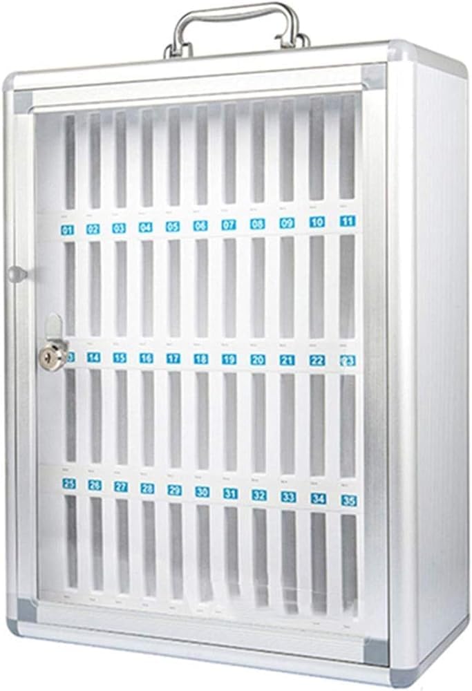 Gabinete de almacenamiento transparente para teléfono – Caja de seguridad para oficina escolar y exámenes – Lockable numerado Locker (tamaño: 48)