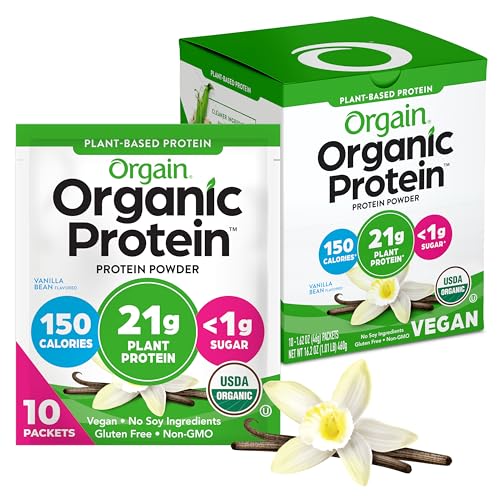 Orgain Organic Vegan Protein Powder, Vanilla Bean - 21g Plant