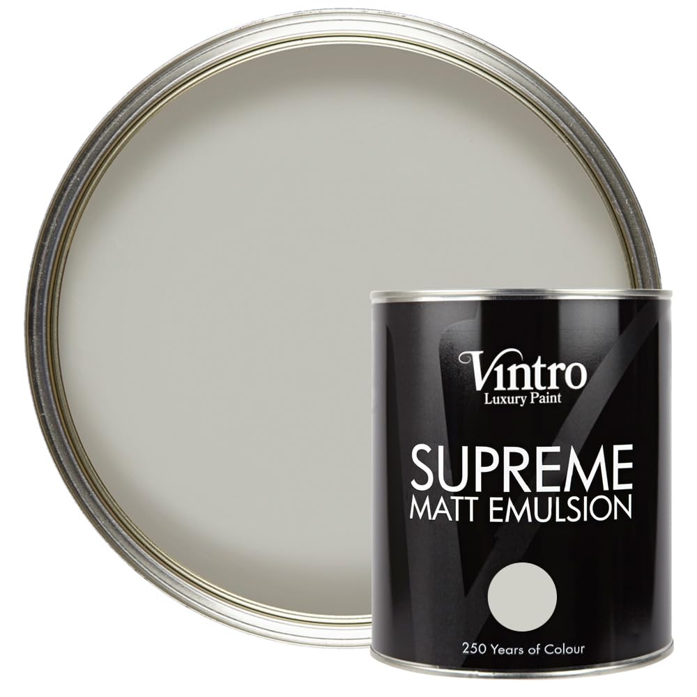 Vintro Paint Tower Bridge Matt Emulsion Interior Paint - Grey - 1L