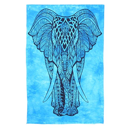 Tapisserie murale bohème hippie 102 x 76 cm Petite tapisserie murale éléphant indien en coton Décoration murale Housse de table et art mural Hippie Chambre...