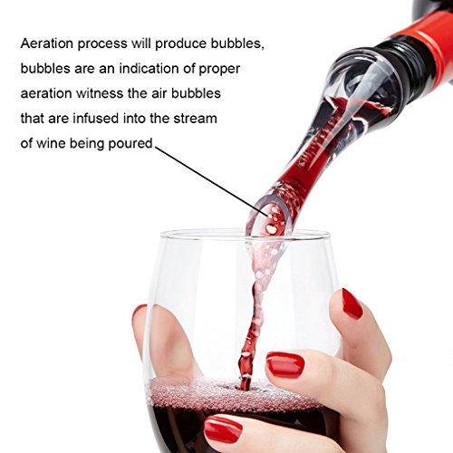 Foto von LONJY weinbel¨¹fter ausgie?er- Tropffreie Olecranon Weindekanterflasche Universalaufsatz Dekantierauslauf Bel¨¹ften Sie Ihren Wein in Portionen, wenn Sie ihn mit einem Weinfolienschneider einf¨¹llen