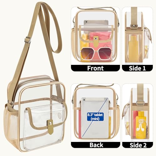Image of SPODEARS Clear Crossbody Bag for Stadium, Concert, Festival & More - Adjustable Shoulder Strap & Bottle Holder