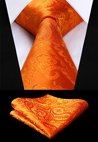 Image of HISDERN Vest and Tie Sets for Men Vests Paisley Floral Jacquard Necktie Pocket Square 3PCS Waistcoat for Suit or Tuxedo