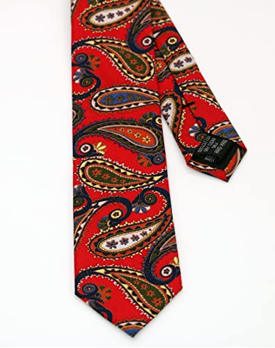 Image of Men's Skinny Tie Floral Cotton Necktie and Tie Bar Clip Sets, Great for Weddings,Groom,Groomsmen