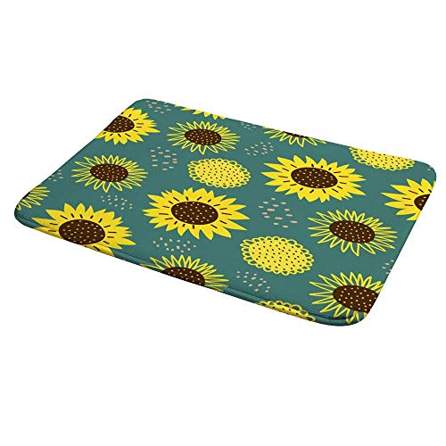 Tapis de bain doux fleurs de soleil pour une sortie de douche sécurisée