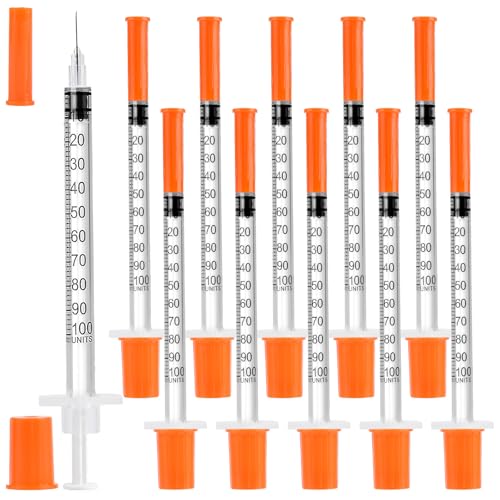 100PACK U-100 Syringes 30G 5/16 (8mm) 1ml/cc Disposable Syringe Lab Supplies Individual Wrapped Pack of 100