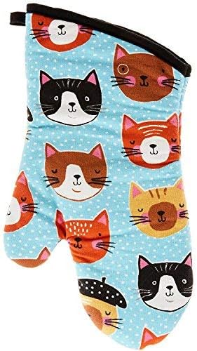 Kay Dee 4 Piece Kitchen Set - 2 Terry Towels, Oven Mitt, Potholder (Crazy Cat)