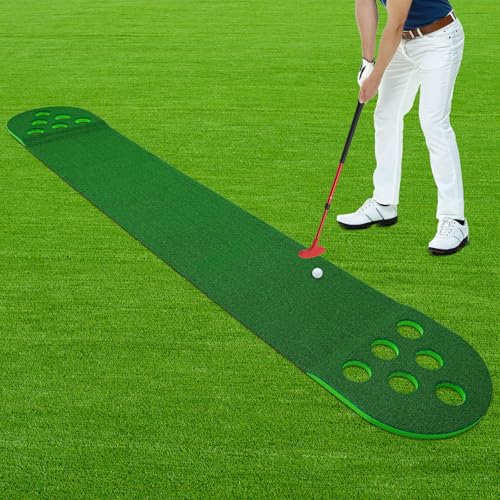 Mini Golf Course, Putter Golf Pong, Golf Game, Putting Green Indoor, Golf Putting Mat, Golf Stuff?Golf Putting Green for Indoor & Outdoor Party Game Use