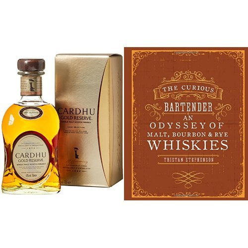 Cardhu Gold Reserve Single Malt Scotch Whisky and The Curious Bartender: An Odyssey of Malt, Bourbon & Rye Whiskies Book, 1 x 700ml