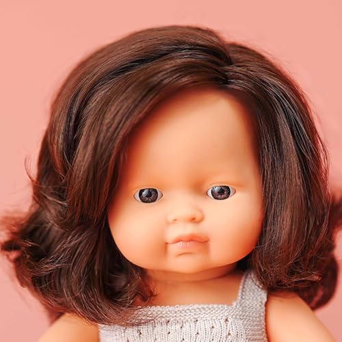 Muñeca Miniland Baby Doll Brunette 15 pulgadas en caja miniatura 3