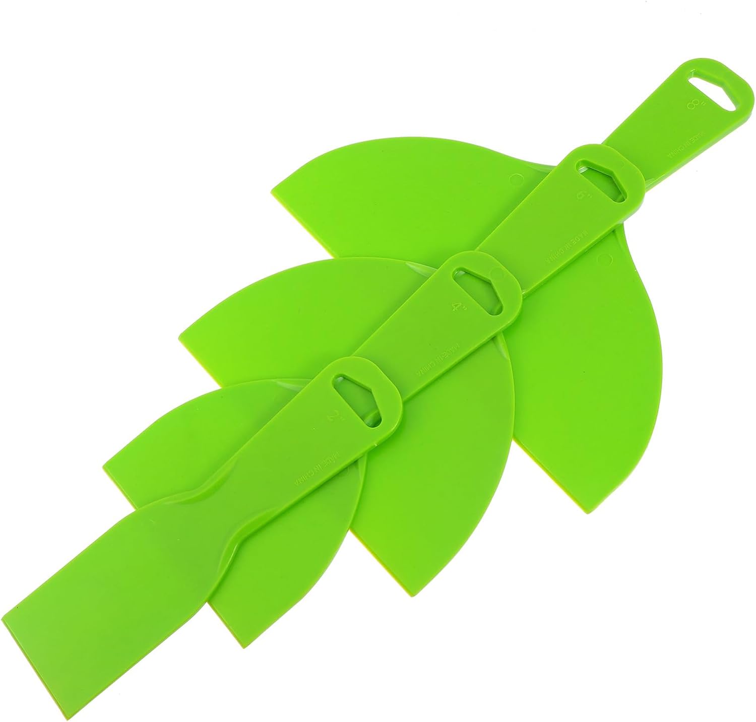 Generic 4pcs Flexible Putty Knives Plastic Tile Scraper Wallpaper Remover Tool Multi-size 2” 4” 6” 8” for Wall Cleaning and Paint Stripping