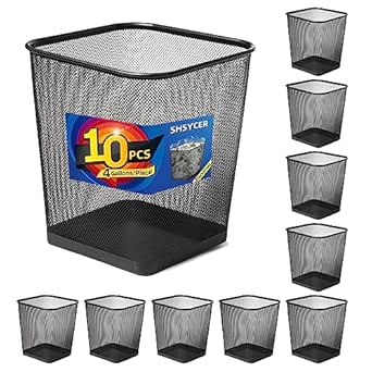 Silver Mesh Trash Cans,10-Pack 6 Gal Mesh Office Trash Can,Open Metal Wire Wastebaskets Waste Basket Trash Can For Near Desk Small Garbage Can Recycling Garbage Container Bin For Officeandhome - View #10