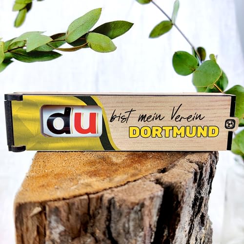 Fanartikel - Schokoriegel Geschenkbox inkl. Duplo - Dortmund du bist mein Verein - Geschenk für Dortmund Stadtverliebte & Fans mit Skyline