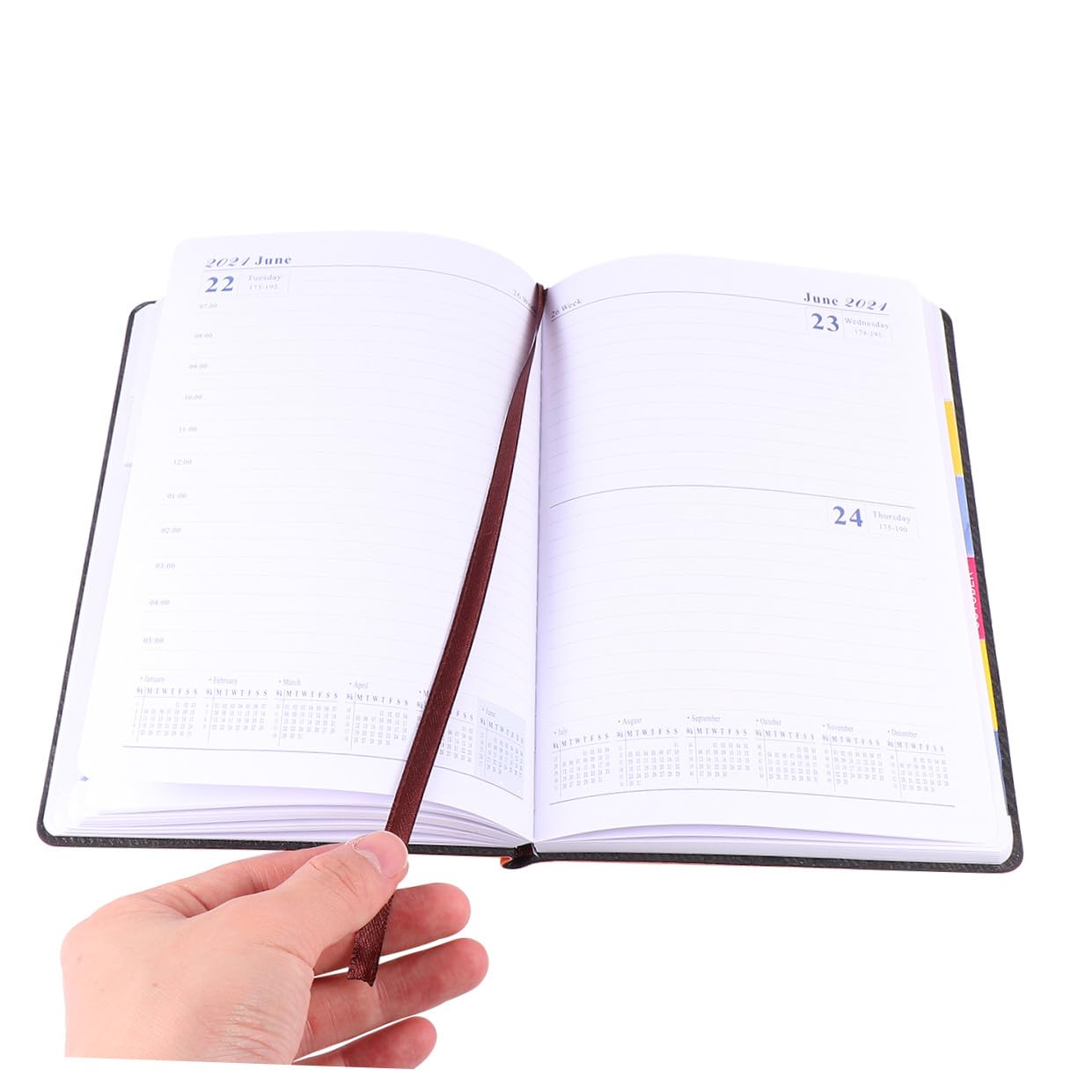 STOBOK 3 Pz taccuini diario a5 - Notebook giornaliero calendario cancellabile a secco Taccuino dell'agenda settimanale ufficio materiale scolastico cancelleria per studenti Orange