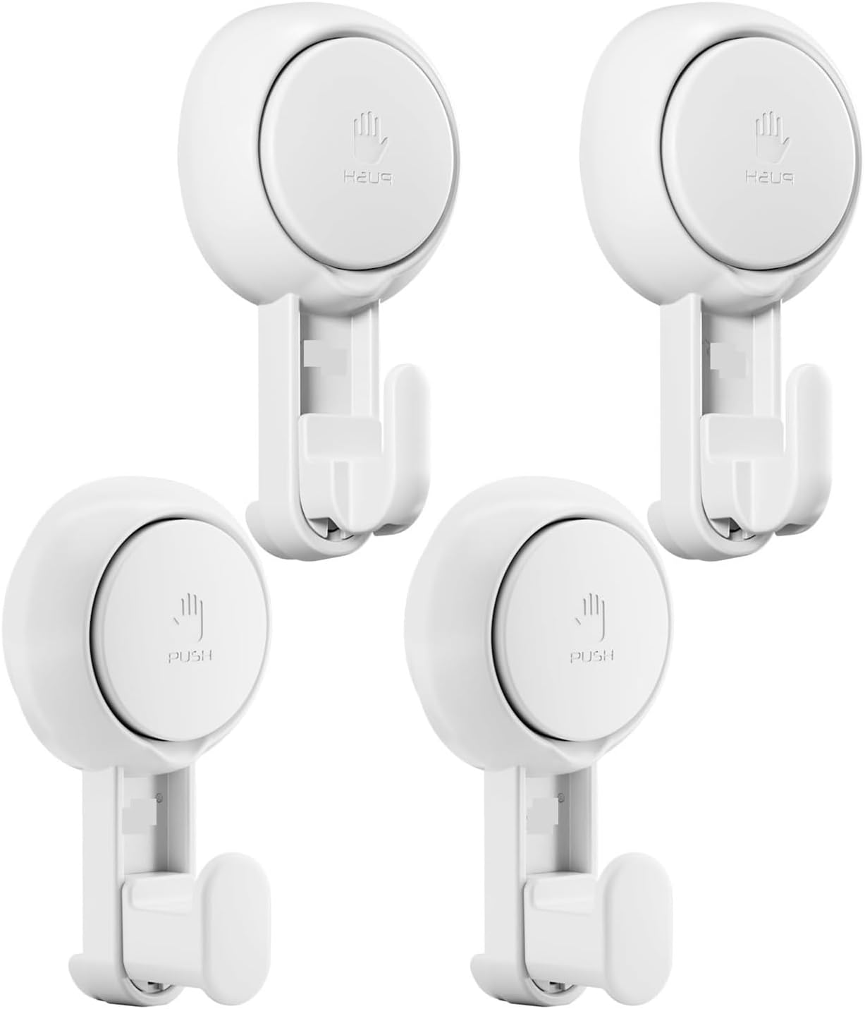 MUSM No-Drill Hook Durable, Waterproof, and Modern Design Suitable for Hanging Towels, Bath Balls, Jackets, Clothing and Other Items(White Round Hook)