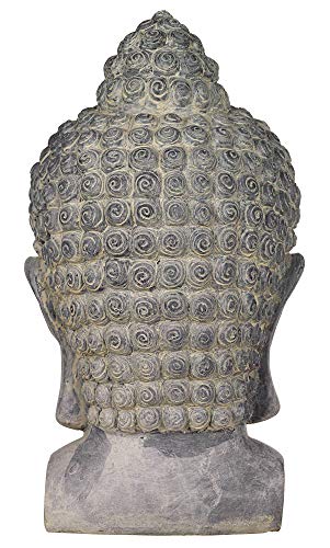 John Timberland Meditating Buddha Head Asian Zen Outdoor Statue 18 1/2" High Bust Sculpture For Yard Garden Patio Deck Home #TOP4