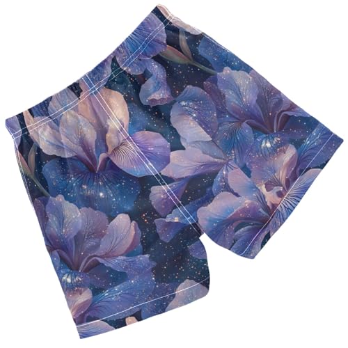 Pigsaly Boys Swim Trunks Light Purple Blue Lilac Gradient Flower Boys Board Shorts Swimsuit Swimwear Summer Bathing Suit 4T2