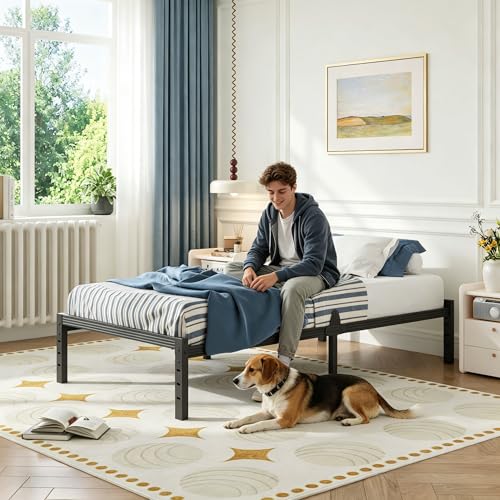 Image of ZIYOO 12 Inch Metal Platform Twin XL Bed Frame, Mattress Anti-Slip Design | No Box Spring Needed, Easy Assembly, Noise-Free, Tools Included, Ideal for Bedrooms, Guest Rooms, Dorms, Hotels & B&Bs