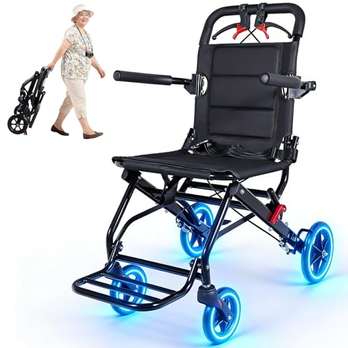 Ultra Lightweight Foldable Transport Wheelchair