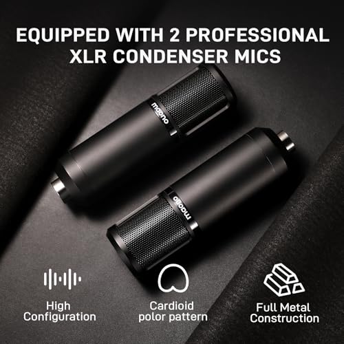 Image of MAONO Podcast Equipment Bundle for 2: Audio Interface Mixer with 2 XLR Condenser Mic and 2 Headphone Podcast Streaming MaonoCaster E2 Gen2+2*PM320T+2*MH700