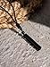 MINACHI Black Obsidian Geometric Vertical Bar Pendant Necklace with Braided Cord, Spiritual Protection Healing Jewelry Gift for Men and Women