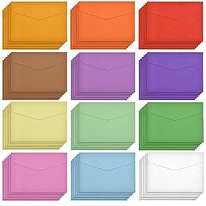 FYSL Mini-enveloppen, 60 stuks, kleurrijke enveloppen, kleine enveloppen, veelkleurig, voor cadeaukaart, bruiloft…