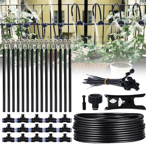 Tropfbewässerungssystem, Bewässerungssystem, Garten bewässerung 15M Gartenbewässerungssysteme 15 Directional Brass Spray Nozzles für Gewächshaus oder Außen-Vernebelungssysteme