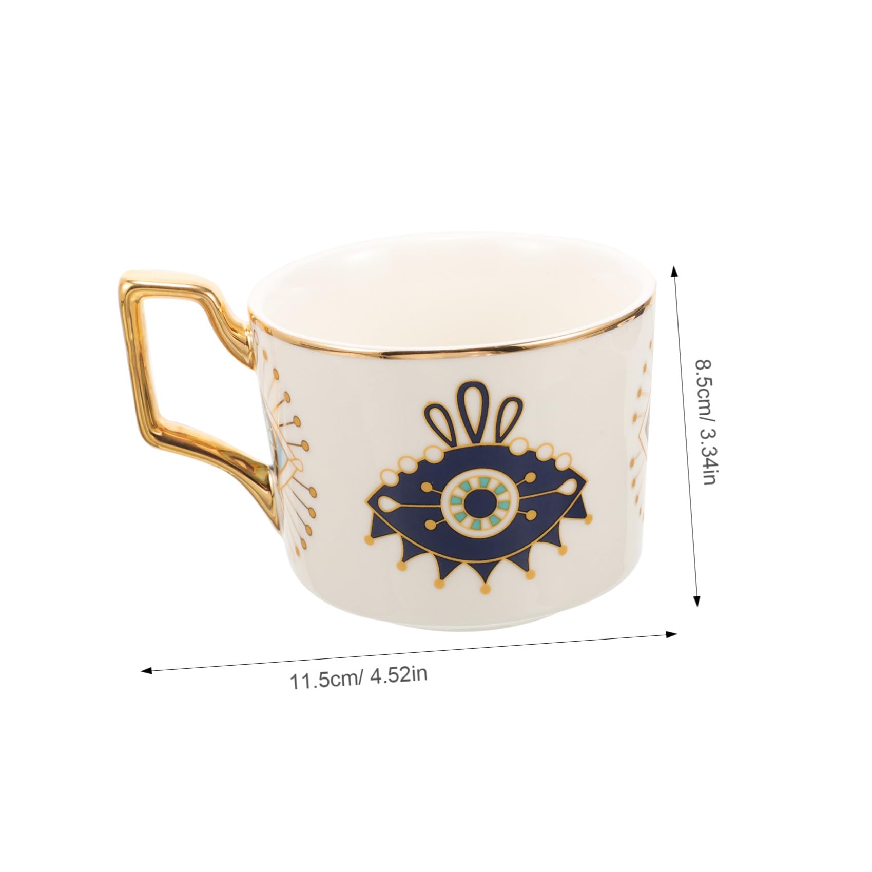 Set Di Tazze Da Caffè in Ceramica Con Piattino E Motivo A Occhio Diabolico Tazza Da Caffè Vintage E Tazza Da Latte Retrò Look Sofisticato E Rilassante