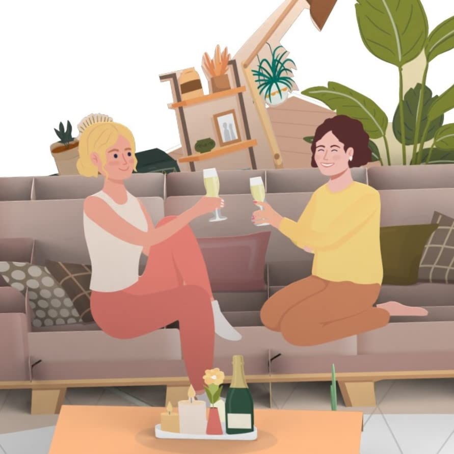 MOKIO® Tarjeta Pop-Up – Tarjeta emergente para mejor amiga – Tarjeta de felicitación 3D para cumpleaños o para regalar tiempo con mejor amiga