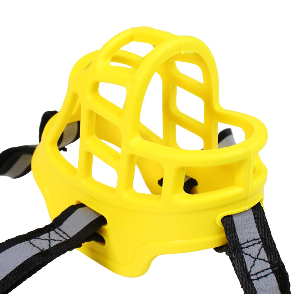 NALEINING Dog Muzzle, Anti-chewing and Anti-barking, Adjustable, Professional Dog Muzzle Fits Dogs of Many Ages (NO.5,Yellow)