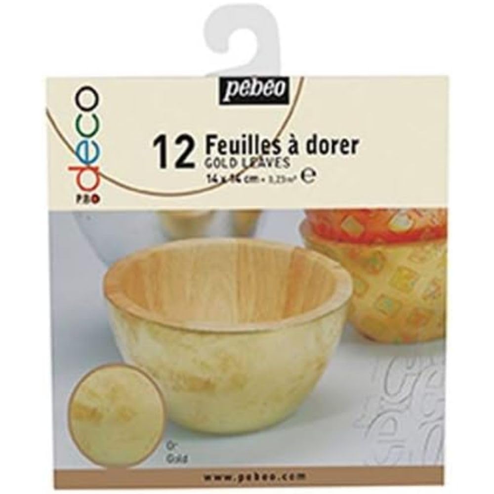 PEBEO Pbo-Deco Gold Booklet of 12 Leaves, Leaf, 0.02 x 17 x 15 cm, 0.02 x 17.00 x 15.00 cm
