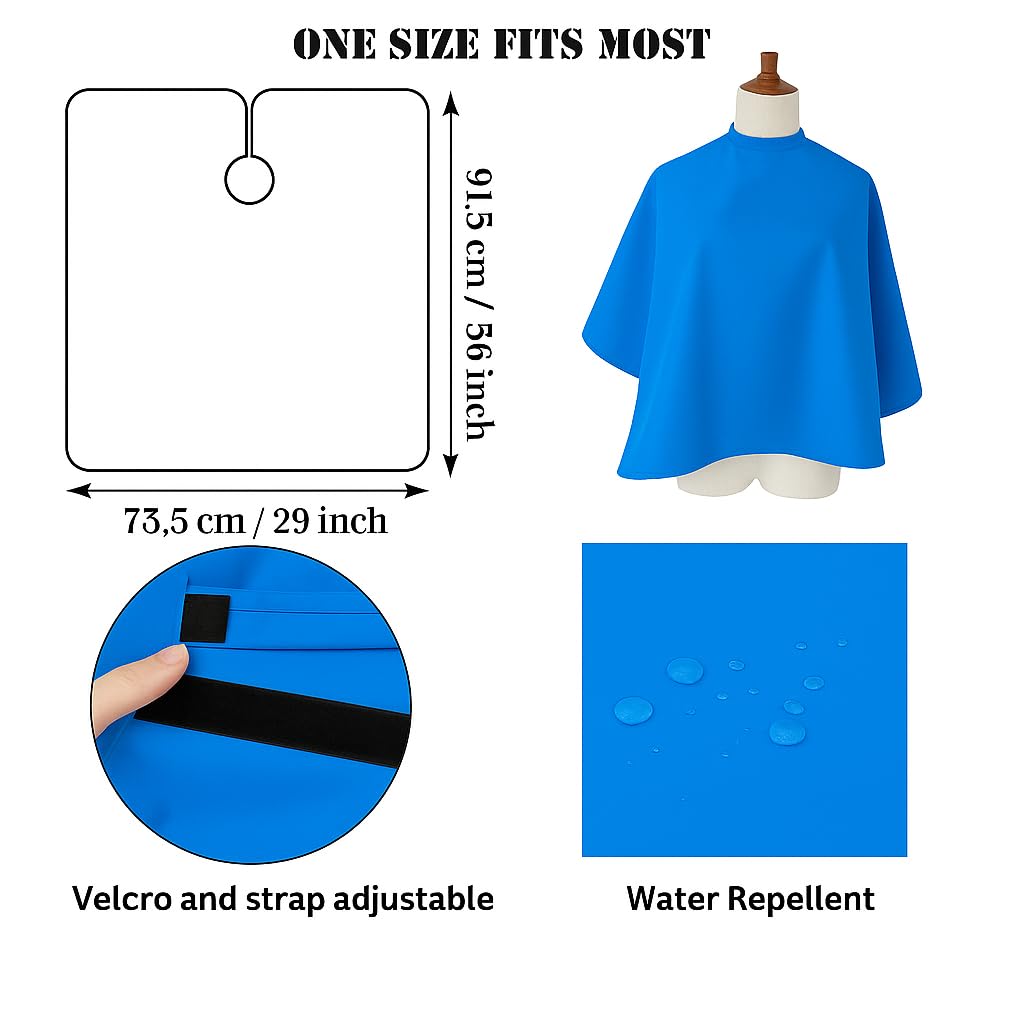 MAKSTILE Short Hair Cutting Cape for Women & Men | Salon & Home Use Hair Dye, Styling, Makeup Apron | Lightweight Barber Cape for Haircut, Shampoo & Beauty Artists - Size: 36 x 29 Inches (Royal Blue) - Image 4 thumbnail