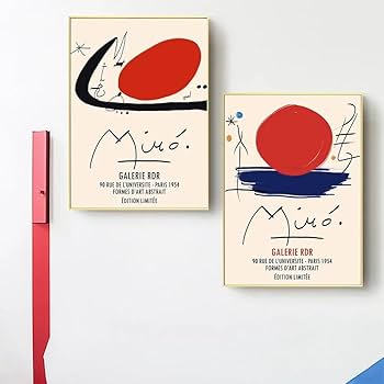 【額縁付き】A2 ポスター ミロ『人物と赤い太陽』 額縁付き】A2 ポスター ミロ『人物と赤い太陽』 額縁付き】A2