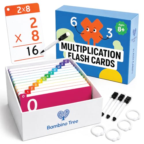 Multiplication Flash Cards - Learn Times Tables 0-12 for Kids Ages 8-12