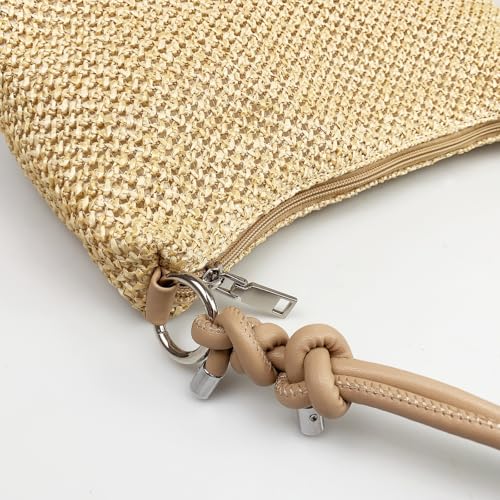 Image of Women Straw Purse Shoulder Handbag Woven Hobo Bag for Beach