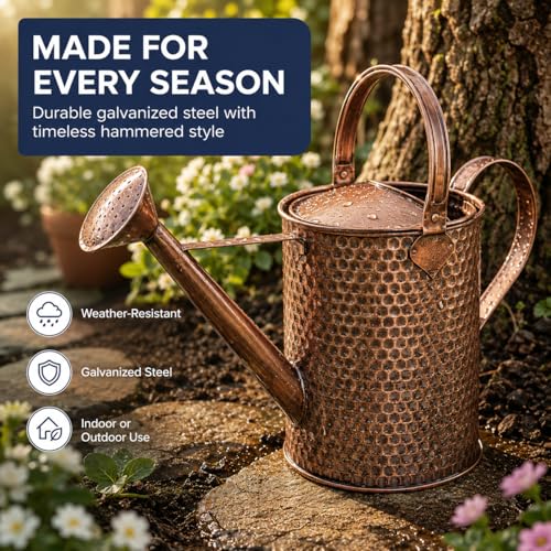 Gardenised 1-Gallon Steel Watering Can with Precision Long Spout for Controlled and Shower Watering Ideal for Indoor & Outdoor Plants Flowers & Houseplants, Brown by Gardenised - Used condition - Image 4