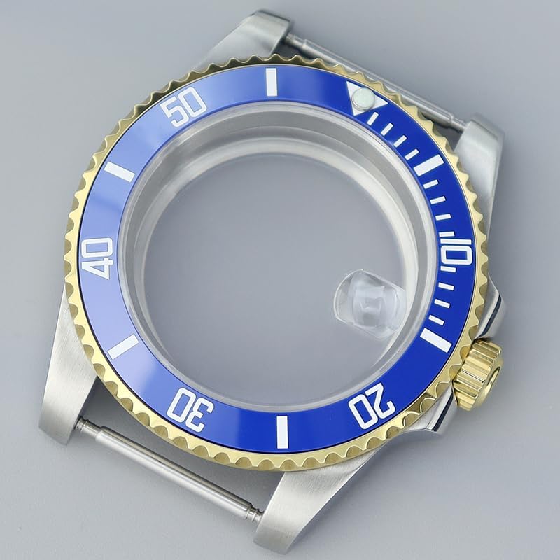 40mm Gold Diveing SUB Men's Steel Watch Case Sapphire Glass for NH35 NH34/36 8215 2824 Movement Watch Accessories