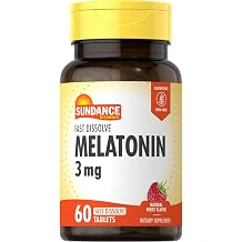 Sundance Vitamins Melatonin 3 mg Natural Berry Flavor - 60 Tablets, Pack of 2